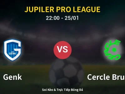 Soi Kèo Genk vs Cercle Brugge – 22:00 25/01 | Nhận Định, Dự Đoán Tỷ Số