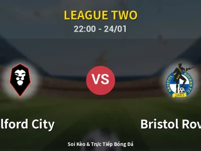 Soi Kèo Salford City vs Bristol Rovers – 22:00 24/01 | Nhận Định, Dự Đoán Tỷ Số
