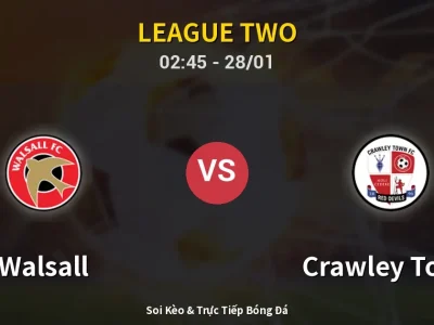 Kết Quả: Walsall 0-0 Crawley Town – Highlight & Bàn Thắng | League Two
