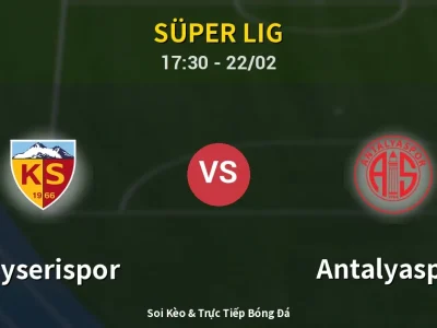 🔴 Trực Tiếp: Kayserispor 1-0 Antalyaspor – Link Xem Süper Lig (Full HD)