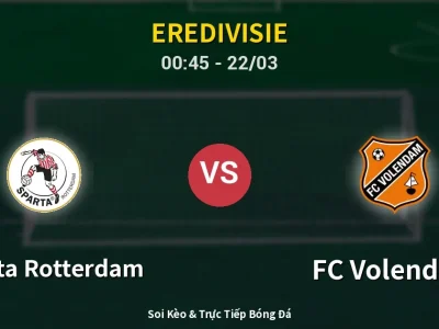 Kết Quả: Sparta Rotterdam 2-0 FC Volendam – Highlight & Bàn Thắng | Eredivisie