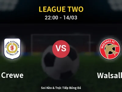 🔴 Trực Tiếp: Crewe 0-1 Walsall – Link Xem League Two (Full HD)