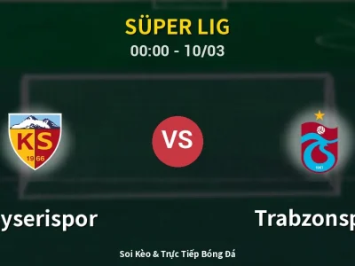 Kết Quả: Kayserispor 1-3 Trabzonspor – Highlight & Bàn Thắng | Süper Lig