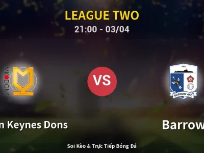 🔴 Trực Tiếp: Milton Keynes Dons 0-0 Barrow – Link Xem League Two (Full HD)