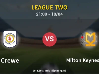 Soi Kèo Crewe vs Milton Keynes Dons – 21:00 18/04 | Nhận Định, Dự Đoán Tỷ Số