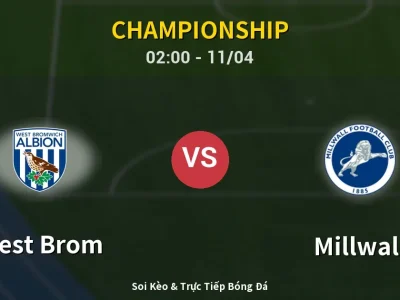 Soi Kèo West Brom vs Millwall – 02:00 11/04 | Nhận Định, Dự Đoán Tỷ Số