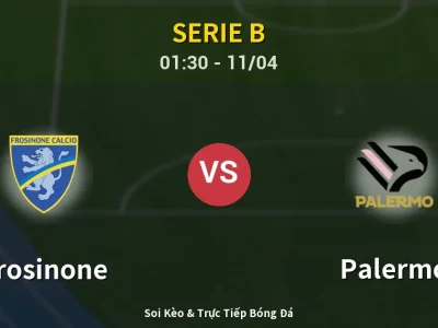 🔴 Trực Tiếp: Frosinone 0-0 Palermo – Link Xem Serie B (Full HD)