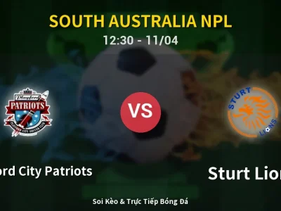 Soi Kèo Playford City Patriots vs Sturt Lions – 12:30 11/04 | Nhận Định, Dự Đoán Tỷ Số