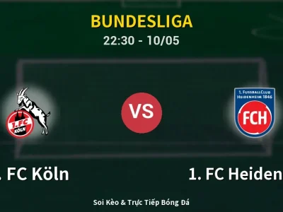Soi Kèo 1. FC Köln vs 1. FC Heidenheim – 22:30 10/05 | Nhận Định, Dự Đoán Tỷ Số